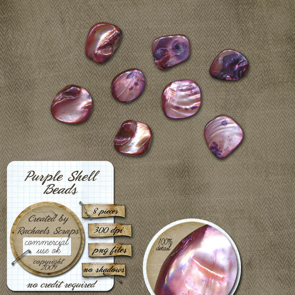 Purple Shell Beads