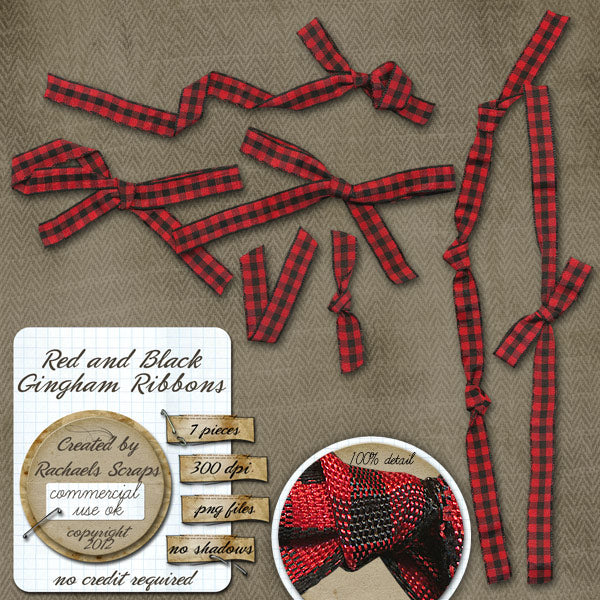 Red & Black Gingham Ribbons