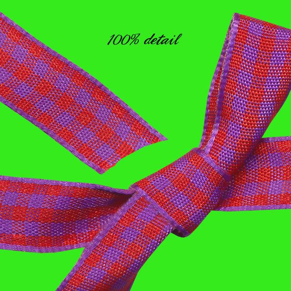 Red & Purple Gingham Ribbons