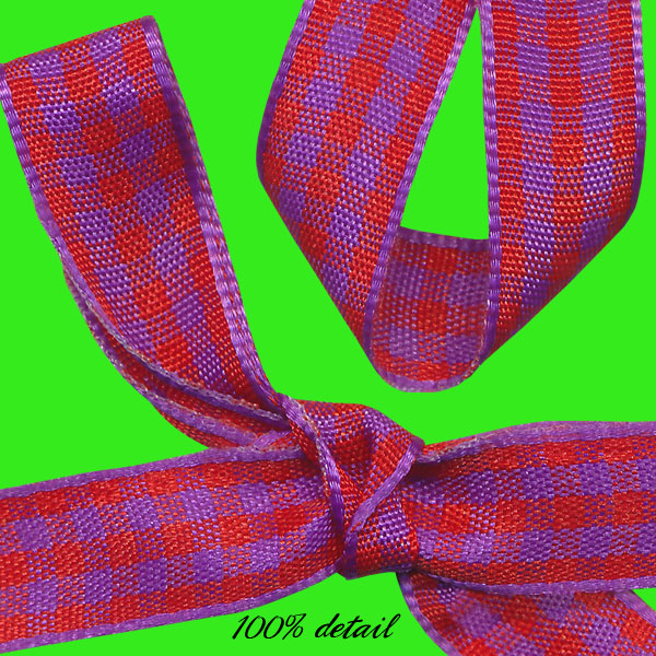 Red & Purple Gingham Ribbons