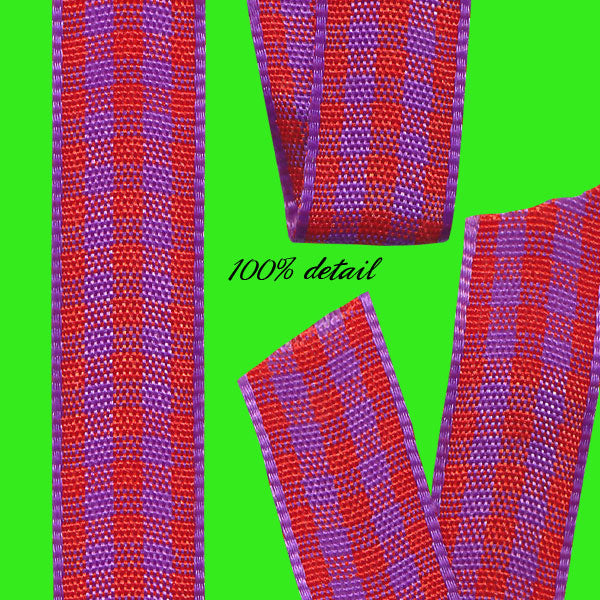 Red & Purple Gingham Ribbons