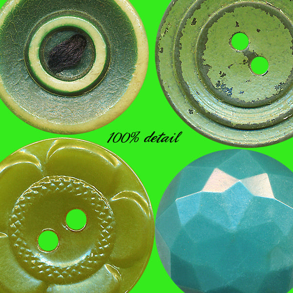 Retro Buttons in Blue & Green, Volume 03