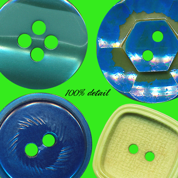 Retro Buttons in Blue & Green, Volume 03