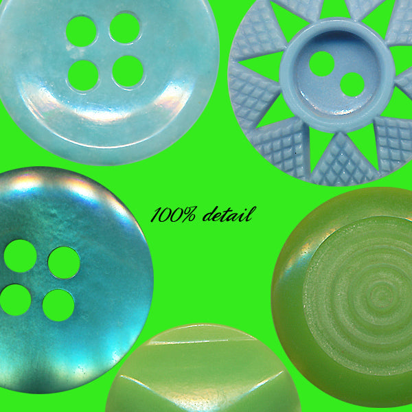 Retro Buttons in Blue & Green, Volume 03