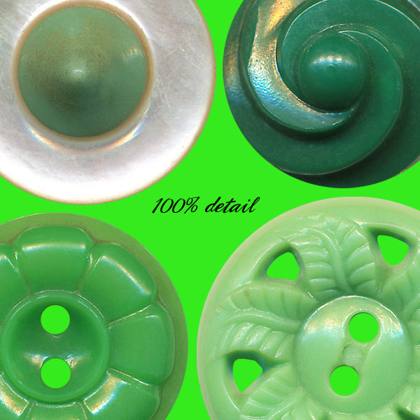 Retro Buttons in Green, Volume 02