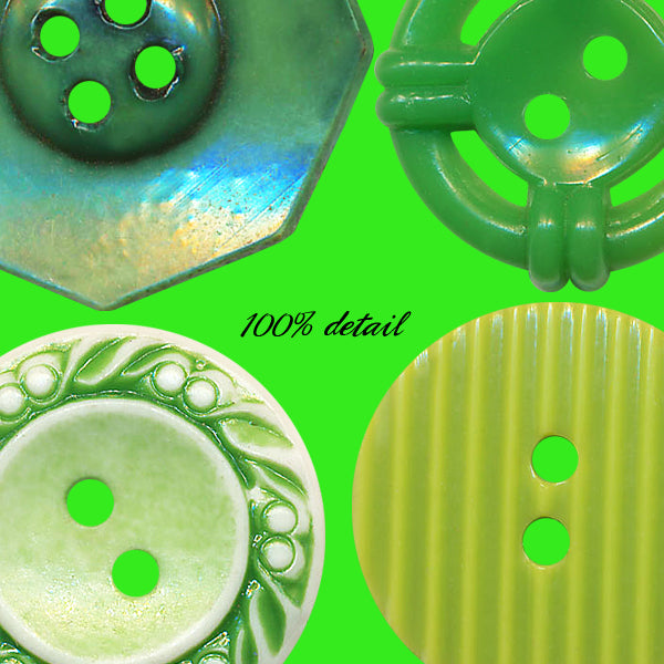 Retro Buttons in Green, Volume 04