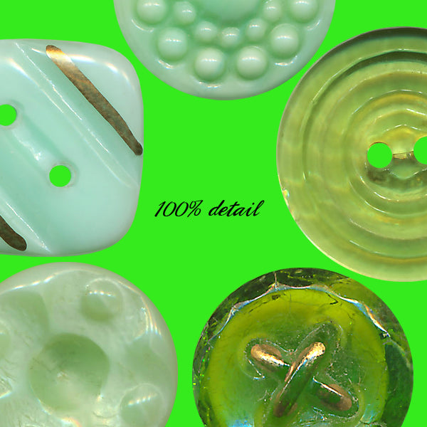 Retro Buttons in Lime & Mint