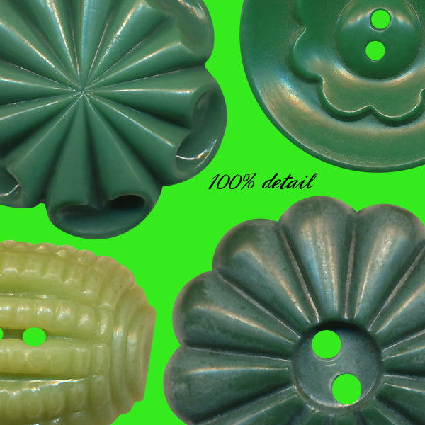 Retro Buttons in Lime & Mint