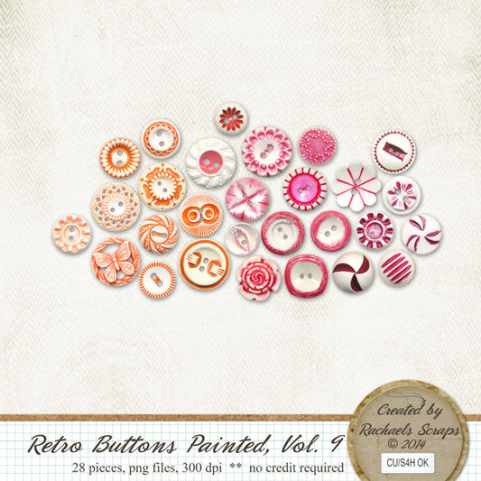 Retro Buttons Painted, Volume 09