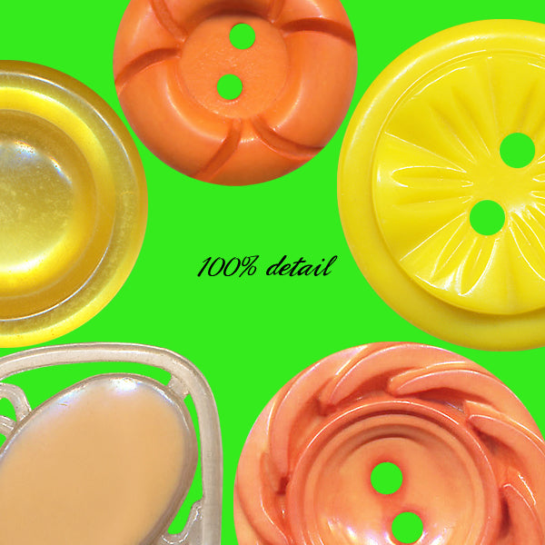 Retro Buttons in Orange & Yellow, Volume 05