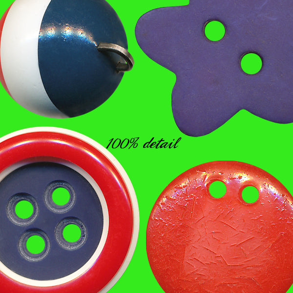 Retro Buttons in Red, White, & Blue