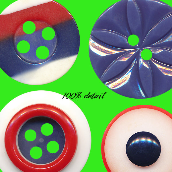 Retro Buttons in Red, White, & Blue