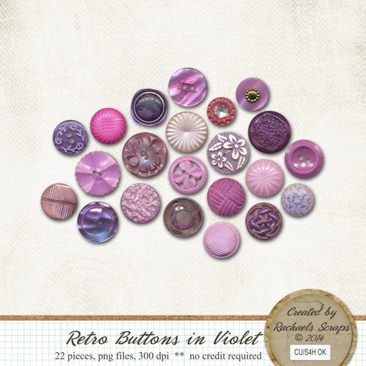 Retro Buttons in Violet