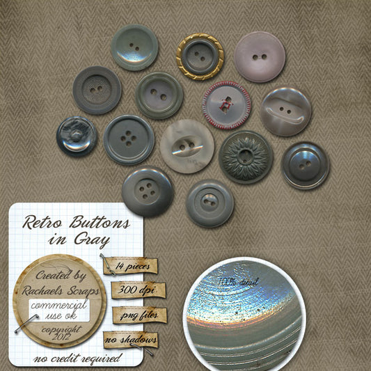 Retro Buttons in Gray