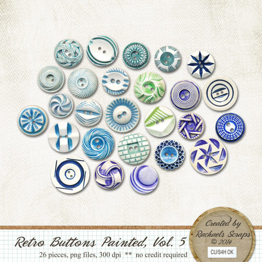 Retro Buttons Painted, Volume 05