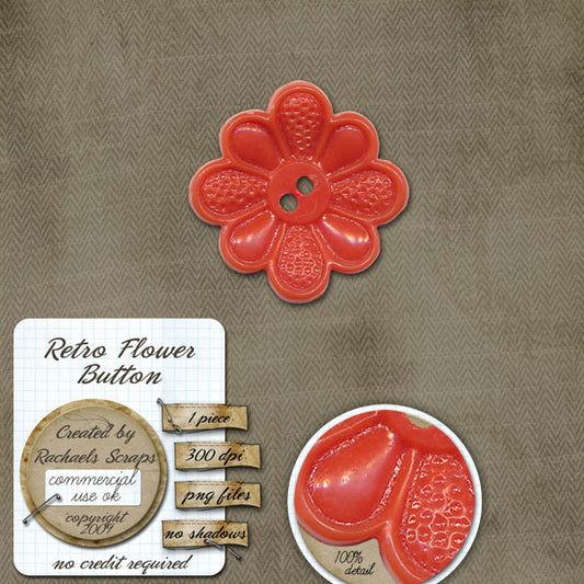 Retro Flower Button