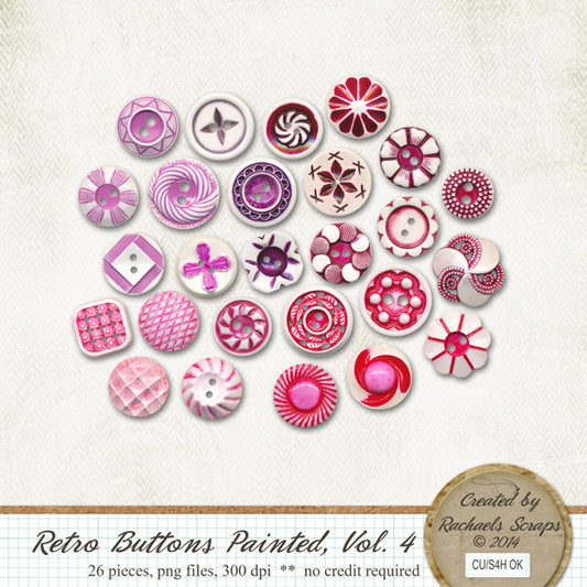 Retro Buttons Painted, Volume 04