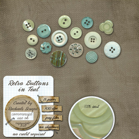 Retro Buttons in Teal