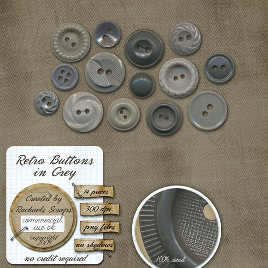 Retro Buttons in Grey