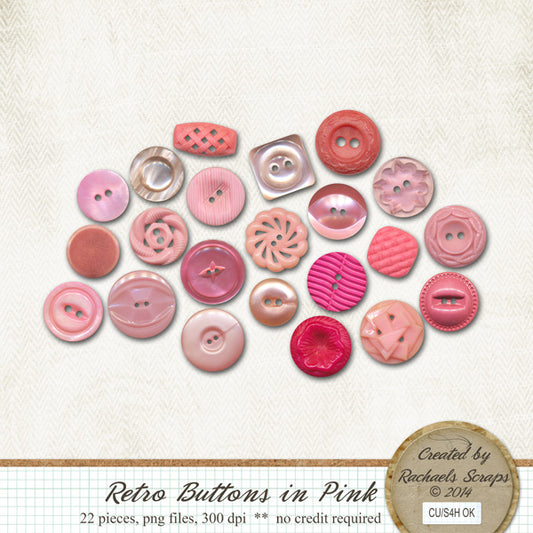 Retro Buttons in Pink