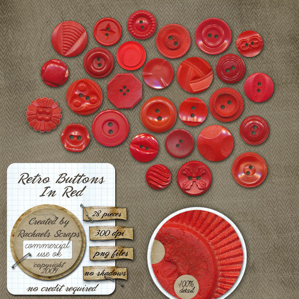 Retro Buttons in Red