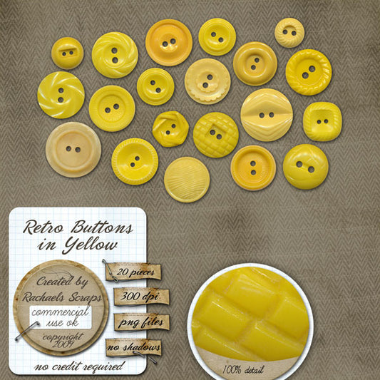 Retro Buttons in Yellow