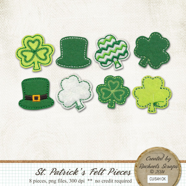 Saint Patrick's Felt Pieces