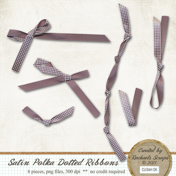 Satin Polka Dotted Ribbons