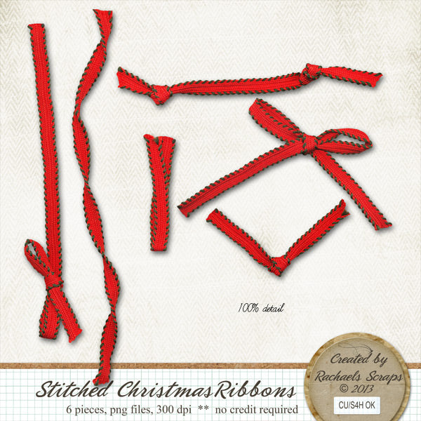 Stitched Christmas Ribbons