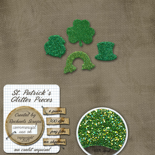 Saint Patrick's Glitter Pieces