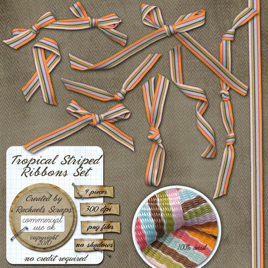 Tropical Striped Ribbons