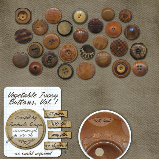 Vegetable Ivory Buttons, Volume 01