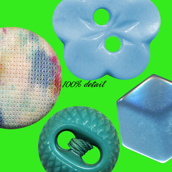 Vintage Buttons in Aqua