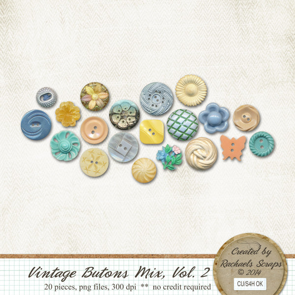 Vintage Buttons Mix, Volume 02