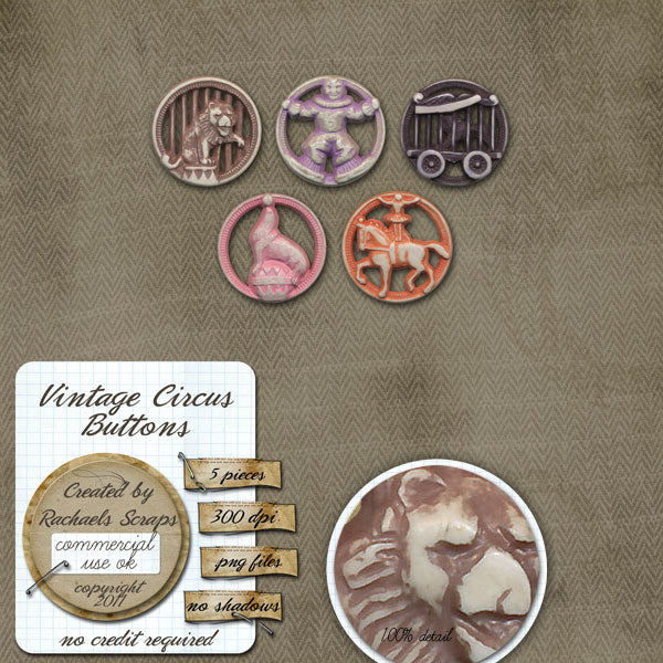 Vintage Circus Buttons