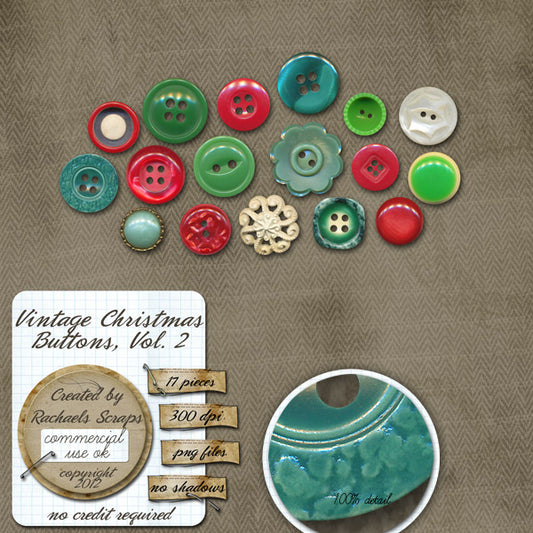 Vintage Christmas Buttons, Volume 02