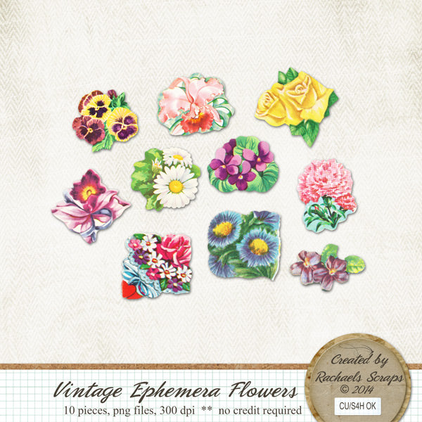 Vintage Ephemera Flowers