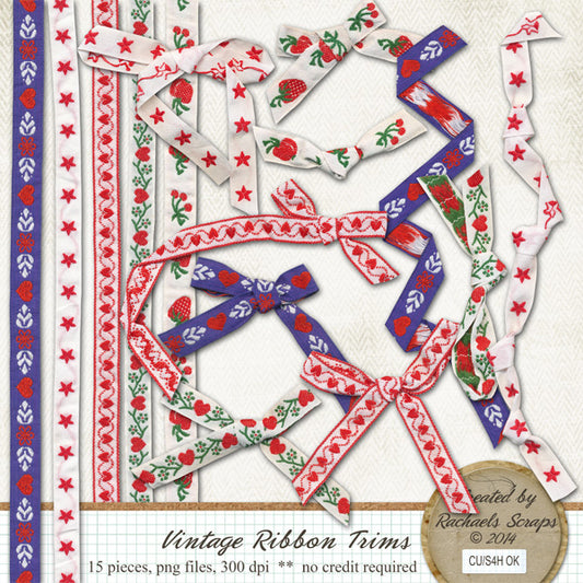 Vintage Ribbons Trims, Volume 01