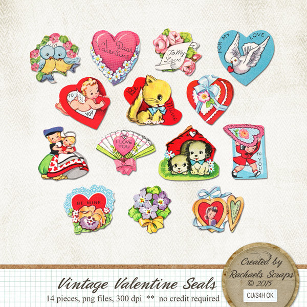 Vintage Valentine Seals