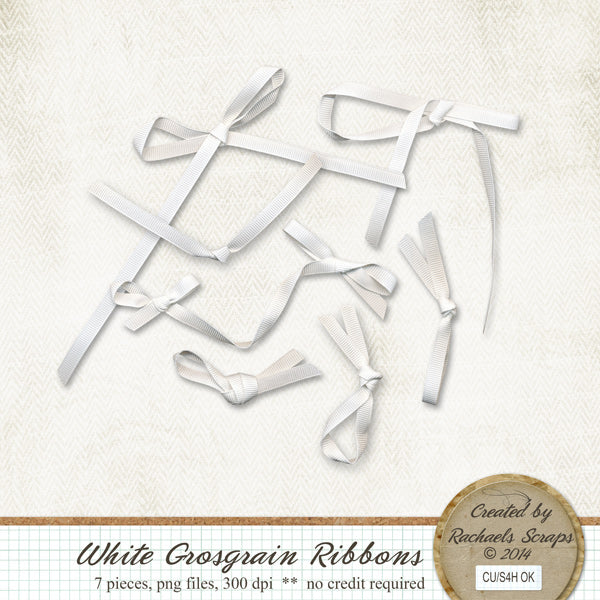 White Grosgrain Ribbons