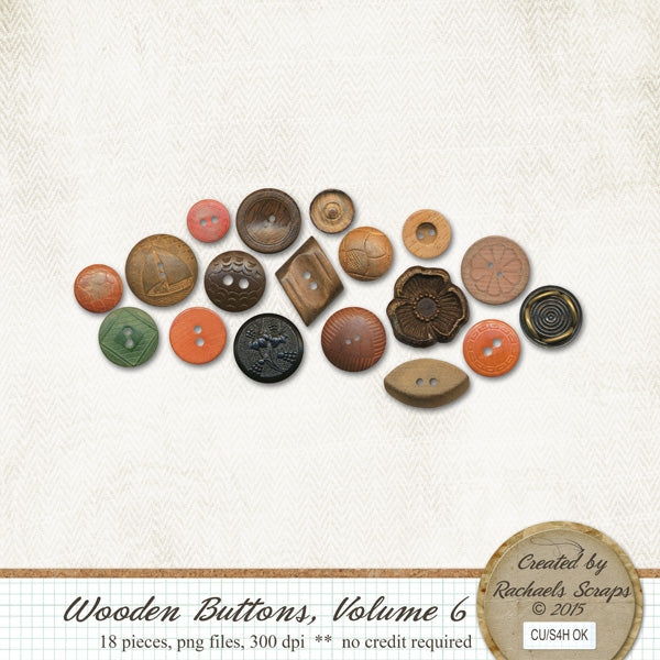 Wooden Buttons, Volume 06