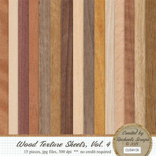 Wood Texture Sheets, Volume 04 – Rachael's Scraps Store