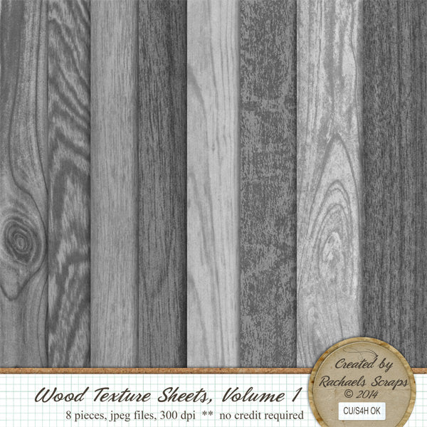 Wood Texture Sheets, Volume 01 – Rachael's Scraps Store