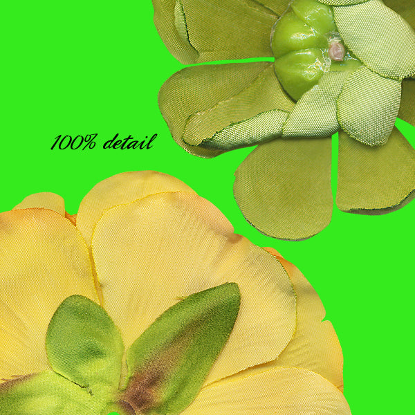 Yellow & Green Fabric Flowers