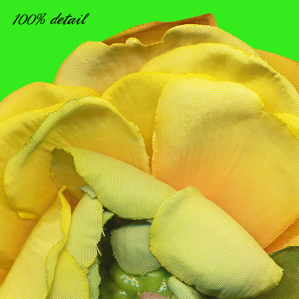 Yellow & Green Fabric Flowers