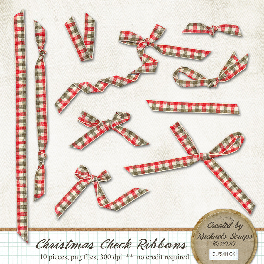 Christmas Check Ribbons