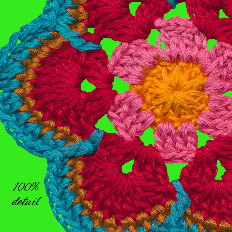 Crochet Granny Style Flower, Layered